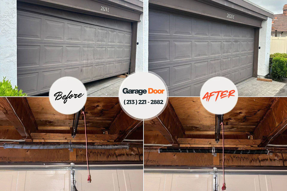 Before and after: garage door repair Pine Island, MN